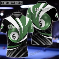 Free Custom Personalized Name Billiard 9 Ball Player 3D Printed Fashion Men's Premium Polo Shirt Sum