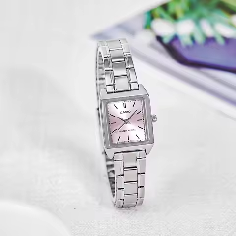 Casio LTP-V007D Series Elegant Women's Wristwatch Retro Small Square Dial Stainless Steel Band Analo
