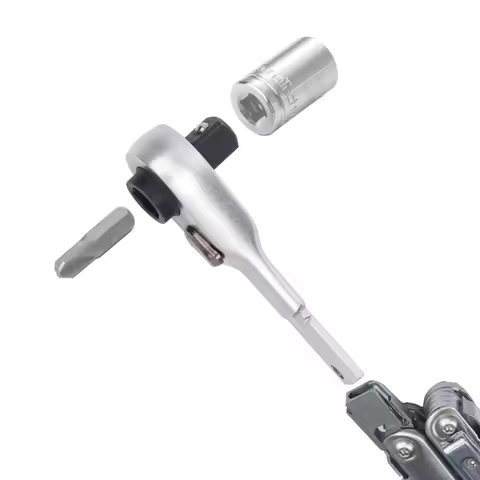 Flat End 2 in1 EDC Ratchet Wrench Screwdriver for Multi-tool, Multitool Accessories Compatible with 