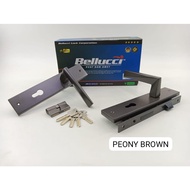 Bellucci Door Lock LOCKSET COMPLETE GREEN LABEL PEONY BROWN