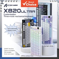 Attack Shark X820 Ultra 75% Three-Mode Mechanical Keyboard RGB Gasket Hot-Swappable Color Screen  At