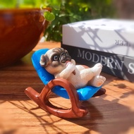 Desktop Decoration Pug Rocking Chair Garden Courtyard Balcony Bonsai Micro Landscape Decoration Crea