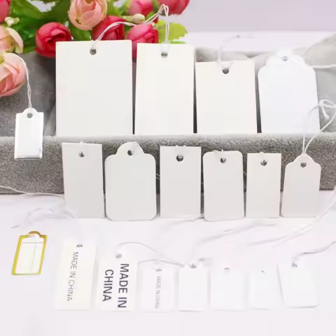 100 pieces of large-sized jewelry price tags, paper price tags, price tags, gold and silver border p