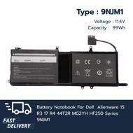 แบตเตอรี่ Battery Dell 9NJM1 99Wh For Dell Alienware 15 R3 17 R4 44T2R MG2YH HF250 เกรด Original ส่