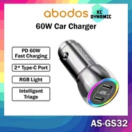 Abodos Dual PD Type-C 60W In Car Charger