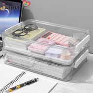 MARIER A4 Stackable Storage Box, Stackable Plastic Document Storage Box, Transparent Paper Organizer