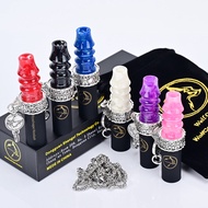 Gold Foil Resin Hookah Tips Color Series Silver Plated Ring Buckle Metal Long Chain Hookah Tips Hook
