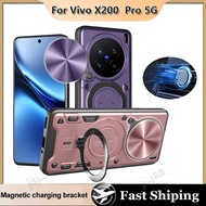 Phone Case For VIVO X200 FE 5G Global X200 Pro 5G S30 Pro Mini Slide Camera Ring Stand Protect Cover