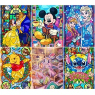 Drofe,Paint by Numbers With Frame Home Decor Disney Cartoon Canvas Painting by Number,Acrylic paint