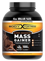 Body Fortress Super Advanced Mass Gainer, Chocolate Protein Plus Surplus Calories for Muscle Mass Ga