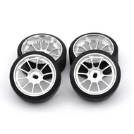 1.5 Degrees Hard Plastic Drift Tires Metal Wheel Rim for 284131 K969 K989 Kyosho Mini-Z 1/28 RC Car 