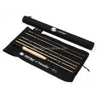 WIFREO 8ft 4WT Lightweight Carbon Fiber Travel Fly Fishing Rod for Saltwater River Lake Stream Fishi