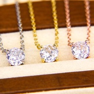 【清貨特價優惠】極簡1克拉CZ鑽石吊墜項鍊 | 簡約鋯石頸鏈
