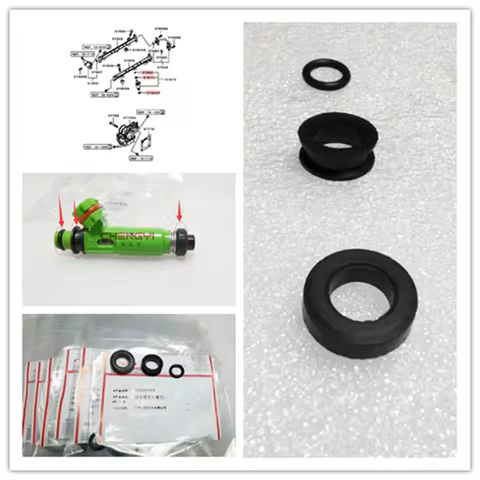 6PCS Fuel Injector Repair Kit O-Ring Oil Seal Insulator For Pajero Montero V33W V43W V63W V68W V73W 