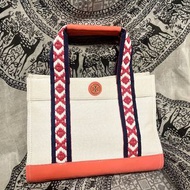 Tory Burch Canvas Handbag Travel Bag 民族風圖騰帆布手提袋 手拿包