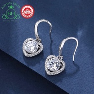 High quality Italian Silver earrings women's earrings 925 Silver earrings Moissanite diamond 1CT hea