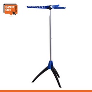 - - 直立式可摺疊孔掛晾衣架(藍色+黑色) - 曬衫架|晾衫架|毛巾架