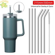 LANJ 1Pcs Cup Straw, 6mm 8mm Drinking Stainless Steel Straws, Straight Bent Reusable Silver Replacement Straw for  30oz 40oz Tyeso Cup