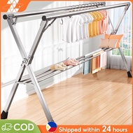 [Reinforce]Foldable Sampayan Stainless Clothes Rack Laundry Drying Rack Sampayan Indoor Outdoor Samp
