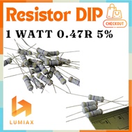 R resistor 1w 1Watt 0.47R 0.47Ohm 1watt tolerance 5% 0.47 ohm