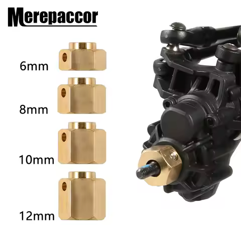 MEREPACCOR 6/8/10/12 MM Heavier Brass 12MM Wheel Hex Extended Adapter for RC Crawler Traxxas TRX4 TR