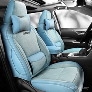 Penutup Tempat Duduk Kereta Istimewa Surround Penuh RAV4 Kulit Linen Bernafas Lumbar Sokongan Musim 