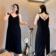 [Oversized Night Dress](40-150kg) Women Big Size Backless Sleeveless Night Dress Loose Casual Suspen