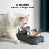 Stainless Steel Cat Food Bowl 15° Inclination, Ergonomic Design Reduces Vomiting  Mangkuk Makanan Ku
