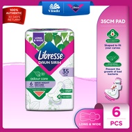 Libresse Daun Sirih Wider Back Night Wings 35cm (6s) - Soft, Quick Absorption Pad
