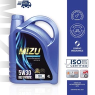 Mizu 5W30 Fully-Synthetic Engine Oil Lubricant API Certified (4L) [Free Sticker]