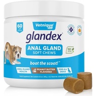 Vetnique Glandex Anal Gland Soft Chew Treats with Pumpkin for Dogs Digestive Enzymes, Probiotics Fib