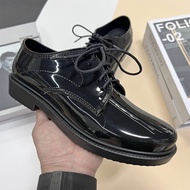 G-max men's black shiny security shoes work shoes campus black shoes for men unisex