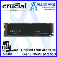 Crucial T700 4TB PCIe Gen5 NVMe M.2 SSD (CT4000T700SSD3)(read up to : 12,400MB/s, Write up to 11,800MB/s)