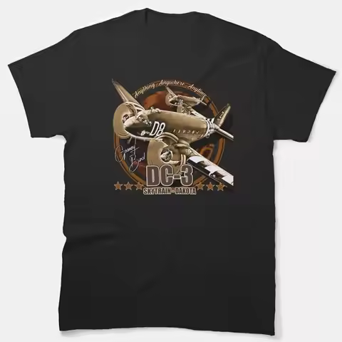DC3 C47 DAKOTA MILITARY TRANSPORT AIRCRAFT CLASSIC T SHIRT