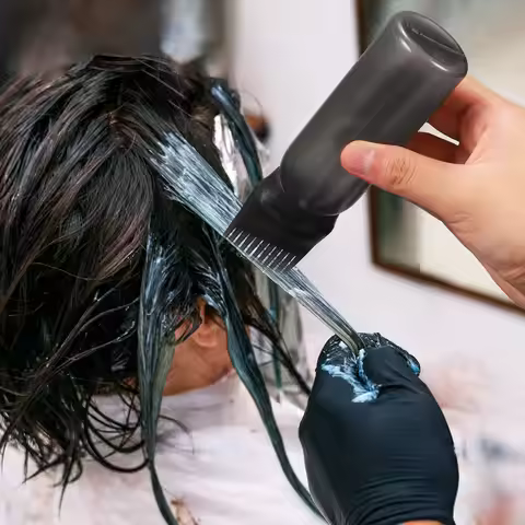 2Pcs Hair Washing Bottles Root Comb Applicator Leak-Proof Squeeze Bottles Professional Hair Dye Appl
