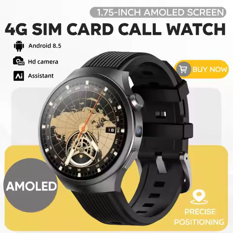 VP30 1.75" AMOLED Smartwatch, 4G Android 10 Watch with GPS, 500W HD Camera, Heart Rate/SpO2 Monitor,