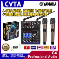 ♛►YAMAHA G4 POWER MIXER 4 Channels USB bluetooth WITH 2 PCS NICE QUALITY WIRELESS MICROPHONE