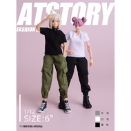 [Trendy Toy Story] 1/12 Machine Girl Short-Sleeved T-Shirt Overalls Long Pants Snail Shell Muke T20c