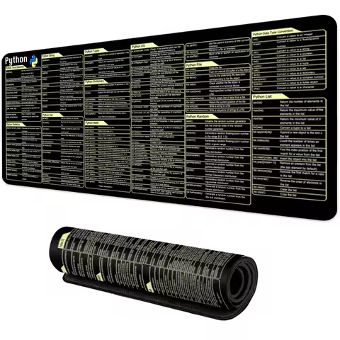 Python Programing Mouse Pad Desk Mat Office Software Excel Shortcuts Mousepad with Personalized Desi