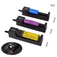 NEX Battery Charger with IC Prorection 18650 14500 16340 1 Slot Battery Dock USB