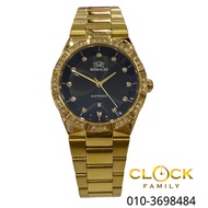 Roscani Black Dial Sapphire Glass Gold Stainless Steel Band Ladies Watch BLE435G3