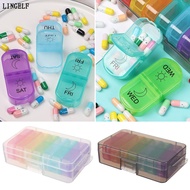 LINGELF Medicine Storage Box Portable 7 Days AM PM Large Capacity Health Care Tool