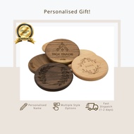 [Ready Stock] Round Wooden Coaster | Personalised Coaster | Personalised Gift | Personalised Name | 