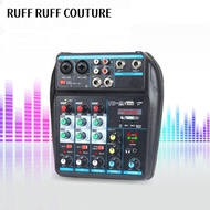 RUFF RUFF COUTURE Audio Mixer, Monitor Karaoke System 4-Channel DJ Console Mixer, with 48V Phantom P