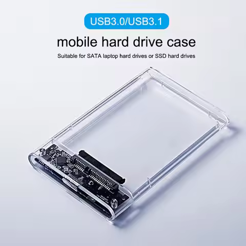HDD Enclosure 2.5 SATA SSD External Hard Drive Case with 5Gbps USB 3.0 To Type C Transfer Speed Clea