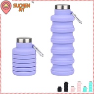 SUCHENMY Foldable Water Bottle, BPA Free Silicone Collapsible Water Bottle, Portable 17oz Eco-Friend