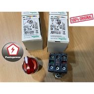 SCHNEIDER XB4BK124M5 ( ZB4BK1243 + ZB4BW0M45 ) Illuminated selector switch, metal, red, 2 positions,