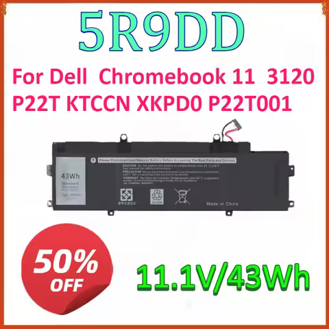 New 5R9DD 11.1V 43Wh Laptop Battery For Dell Chromebook 11 3120 P22T KTCCN XKPD0 P22T001