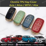 Perodua ATIVA MYVI VELOZ ALZA 2022 Chrome Reflection TPU Car Key Cover ATIVA Key Case Key Fob Casing