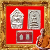(SG555) Khun paen 泰国佛牌 龙婆醒 Lp Sin 坤平 box set with Phra Somdej amulet +
